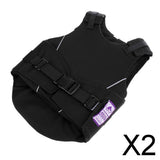 2xFlexible Body Protective Gear Equestrian Horse Riding Vest Kids Black M