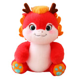 Maxbell 2024 New Year Dragon Stuffed Animal Doll Soft Cartoon for Bedroom Party Desk Red