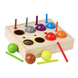 Maxbell Rainbow Ball Sorting Toy Montessori Wood Toy for Age 1-3 Year Old Children