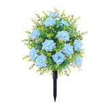 Maxbell Artificial Rose Flower with Ground Spikes Fake Plant for Yard Farmhouse Party Blue