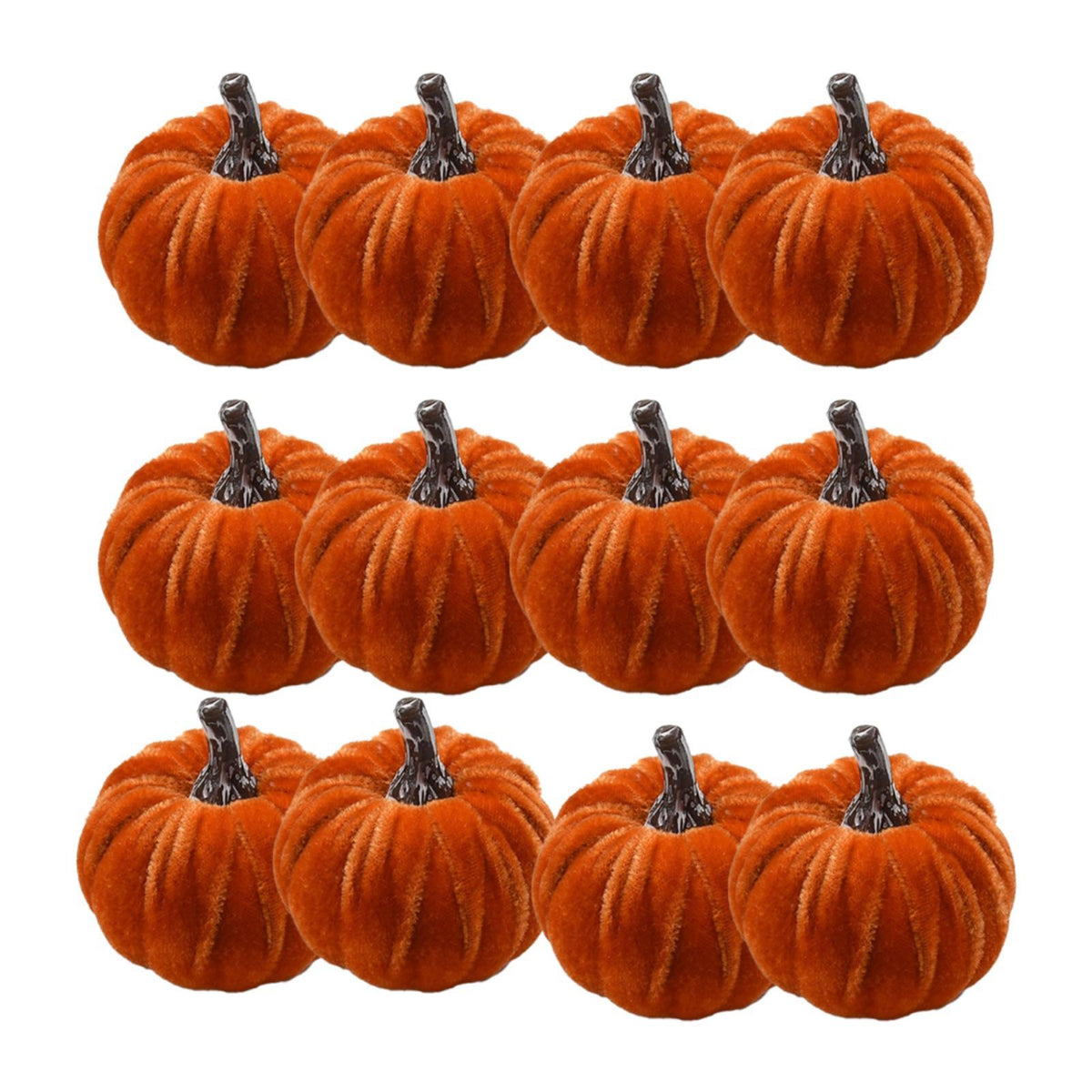 Maxbell 12x Artificial Velvet Pumpkins Decorative Home Mini Holiday Fall Decorations None Lanyard