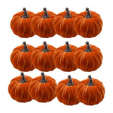 Maxbell 12x Artificial Velvet Pumpkins Decorative Home Mini Holiday Fall Decorations None Lanyard