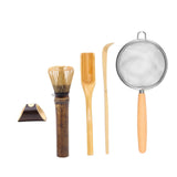 Maxbell Matcha Whisk Set for Beginners Ceremony Accessories Mixer Brush Matcha Tools Dark 4pcs set