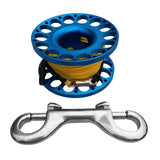 Maxbell Maxbell Compact Scuba Diving Dive Finger Spool Reel with 50Ft Yellow Line Blue