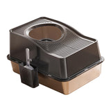 Maxbell Cat Litter Box Fully Enclosed Lightweight Splash Guard 60x40x35cm Cat Bedpan Black