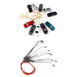 Maxbell 10 MODEL LED LIGHTS LAMP POST & 10 CARS TRAIN RAILWAY STREET DIORAMA SCENERY N