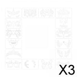Maxbell 3xFace Paint Stencils for Kids Reusable Durable for Halloween Holidays Cosplay