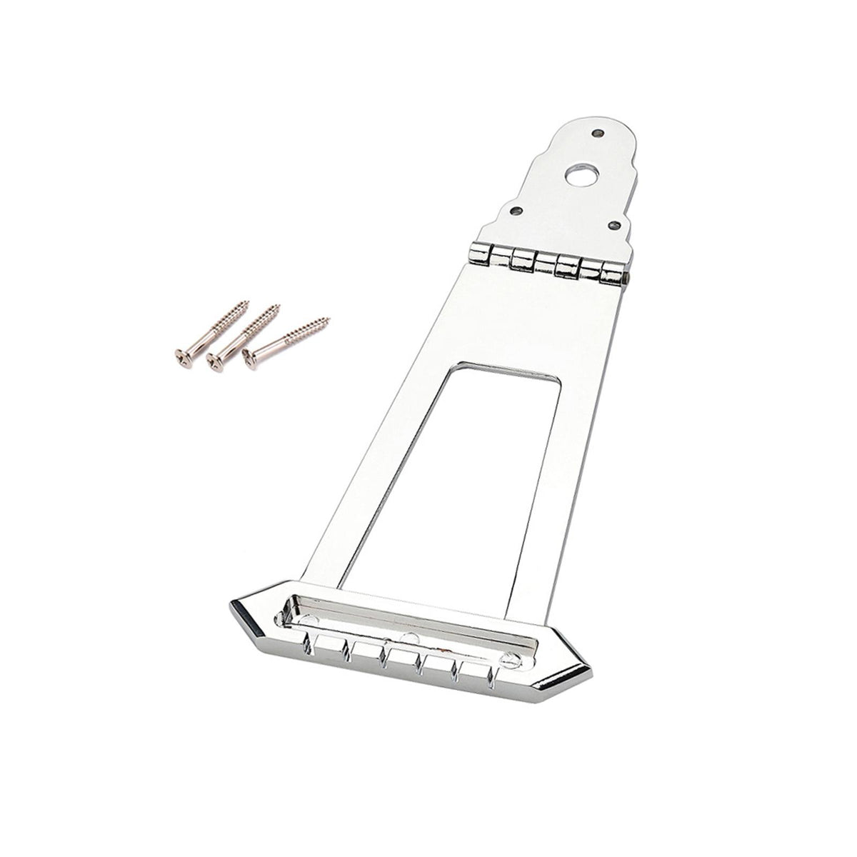 Maxbell Guitar Trapezoidal Tailpiece Bridge Bass Bridge Tailpiece for Archtop Guitar silver