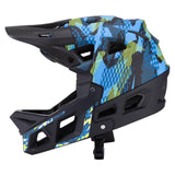 Maxbell Full Face Bike Helmet Ventilation Protection Gear Bicycle Helmet for Outdoor Blue