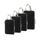 Maxbell 4Pcs Compression Storage Bags Luggage Packing Organizers for Outdoor Clothes Black
