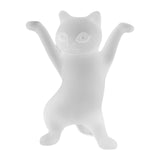 Dancing Cat Statue Craft Gift Desktop Decoration for Living Room Indoor Home Frosted