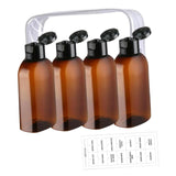 Maxbell 4Pcs Travel Bottles for Toiletries Travel Containers for Hair Oil Foundation Brown