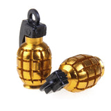 Maxbell 4x Grenade Bicycle Bike Motorcycle Car Tire Tyre Valve Dust Caps Golden Green