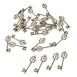 30 Pieces Vintage Key Hollow Charm Pendant Jewelry DIY Making Antique Brass