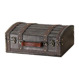 Maxbell Treasure Chest Wooden Home Decor Collection Handcrafted Table Decorative Box Grey