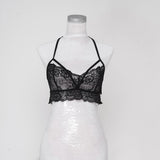 Maxbell Maxbell Sexy Floral Lace Bustier Crop Tops Unpadded Bra Bralette Cami Lingerie Black