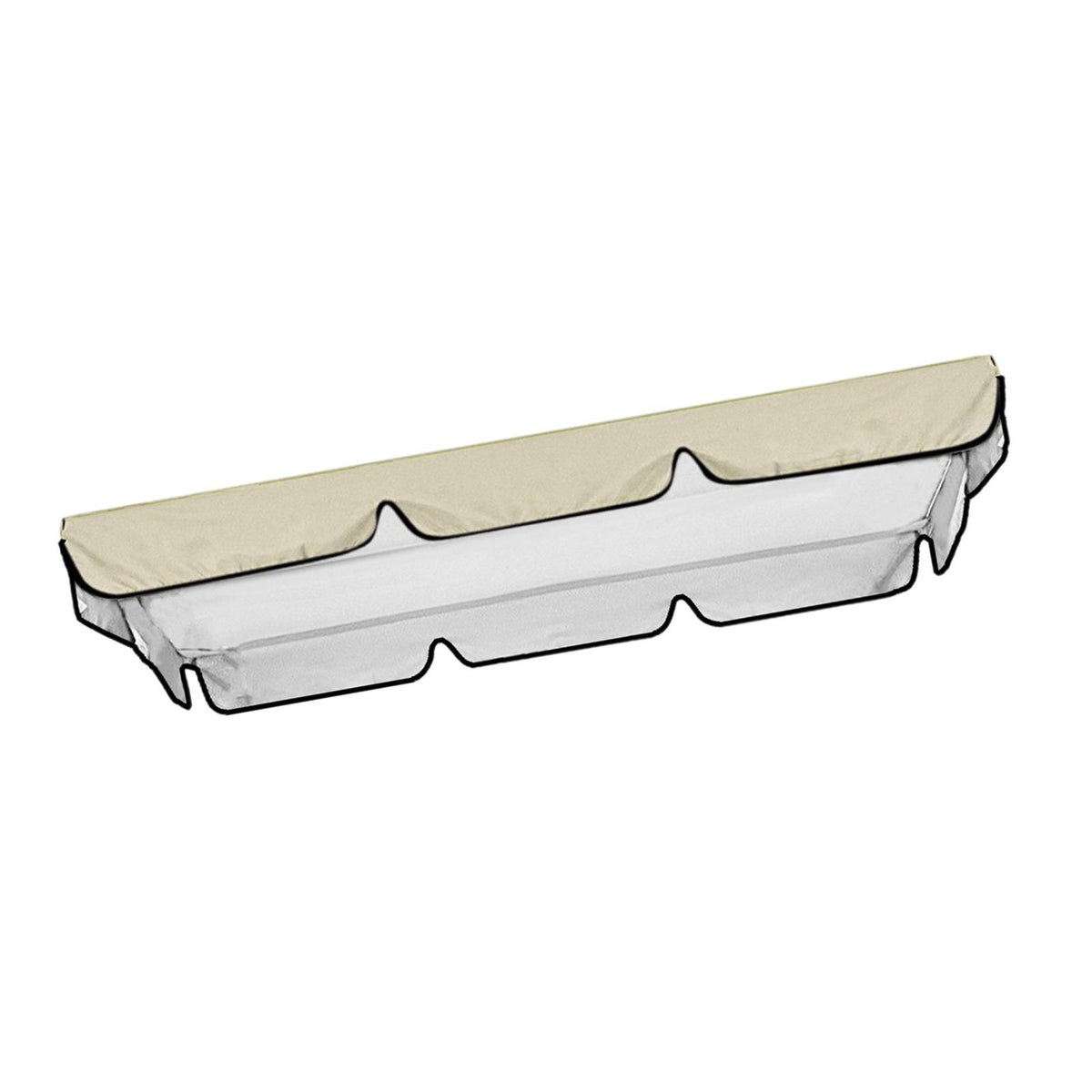 Maxbell Replacement Swing Canopy Outdoor Porch Swing Canopy Cover for Patio Poolside Beige