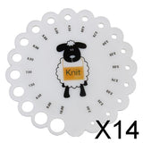Maxbell 14xKnitting Knit Needle Gauge Ruler Measure