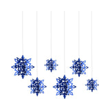 6Pcs Blue Snowflake Hanging Decoration Multipurpose Lightweight Three Sizes