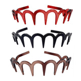 Maxbell 3Pcs Headbands Random Color Toothed Zig Zag Drop Resistant U Shape Hairbands