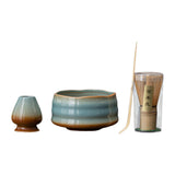 Maxbell Matcha Whisk Set Portable Matcha Set for Tea Lover Tea Preparation Tea House Blue Coffee Crinkle