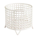 Maxbell Round Metal Wire Basket Sturdy Mesh Storage Bin for Home Laundry Room Toilet White