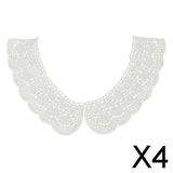 Maxbell 4x1pair White Flower DIY Lace Collar Sewing Craft Neckline Trimming Decoration