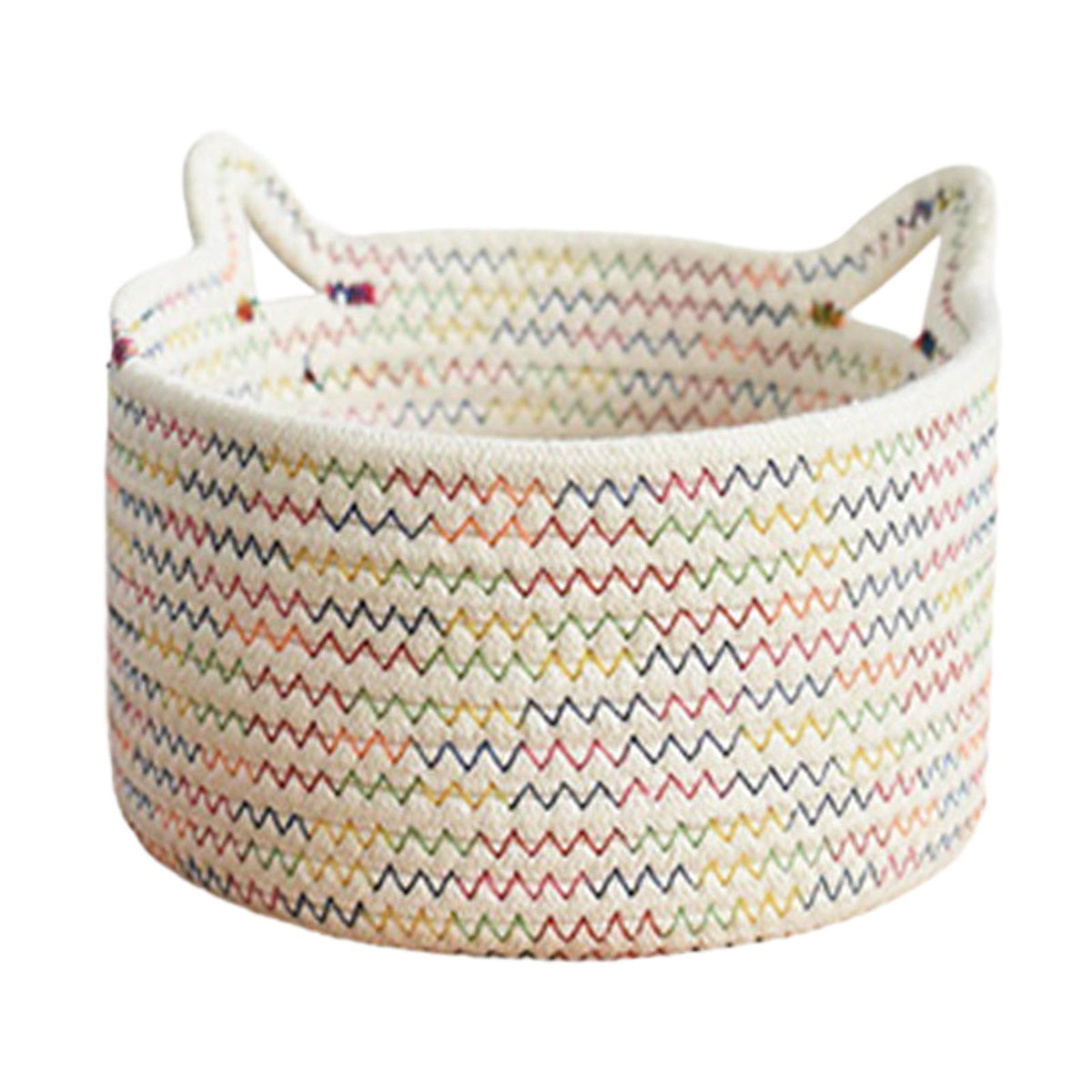 Woven Basket Towel Basket Storage Basket for Dirty Clothes Blanket Kids Toys 21cmx21cmx12cm