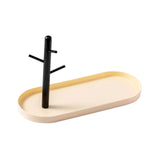 Maxbell Jewelry Dish Elegant Multifunctional Entryway Tray for Table Anklet Necklace Milky White Single