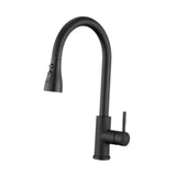 Maxbell Kitchen Faucet with Pull Down Spray Waterfall Kitchen Sink Faucet for Camping 3 gears wash black