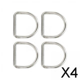Maxbell 4x4Pcs Metal D Rings Handmade DIY D Buckles for Handbags Purse Making Backpack 4mmx20mmx17mm