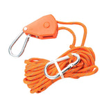 Maxbell Ratchet Pulley Rope Hanger Canopy Pulley Regulator Professional Cord Lanyard 5m Orange
