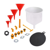 Maxbell 19Pcs Generic Leakproof Coolant Funnel Set Car Simple to Clean with Adapters Red Funnel