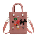 Maxbell 2xBeach Bag for Women Portable Handbag Shopping Basket for Holiday Travel Yoga Pink