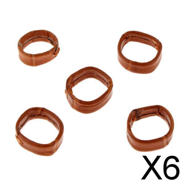 Maxbell 6x5 Pieces Leather Watch Strap Buckle Keeper Ring Holder Retainer 24mm Brown