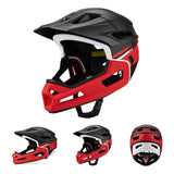 Maxbell Full Face Bike Helmet Protective Helmet Shock Absorbing Mountain Bike Helmet Red Black