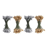 Maxbell 200pcs Artificial Double Head Berries DIY Craft Silver Golden