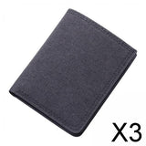 Maxbell 3xMen Canvas Wallet Short Money Bag Casual Style ID Card Bifold Black
