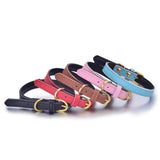 Maxbell Maxbell Adjustable PU Leather Pet Puppy Dog Collar Safety Neck Buckle Strap  M Blue