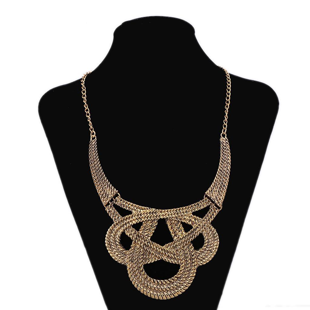 Maxbell Women Retro Large Pendant Choker Chunky Statement Chain Bib Necklace Jewelry