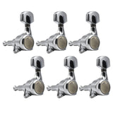 Maxbell 6x Electric Guitar String Tuning Pegs 1:18 for Folk Classic Guitar Accessory Silver Left