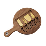 Maxbell Wooden Cheese Board and Knife Set Cheese Tray for Wedding Party Housewarming Gold knife