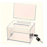 Maxbell Transparent Suggestion Box Lockable Money Collecting Box for Charity Meeting
