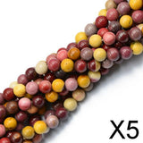 Maxbell 5x8 mm Natural Mookaite Gemstone Jewelry Making Loose Spacer Beads 15'' Round