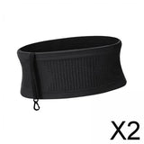 Maxbell 2xFanny Pack Running Belt Pouch Waist Pack Bag for Exercise Women Men Trekking Black L