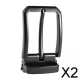 Maxbell 2xBelt Buckle Rectangular Metal 35 mm Classic Heavy Duty Pin Buckle Black