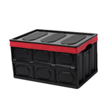 Maxbell Foldable Storage Bin with Lid with Handles Cargo Carrier Car Trunk Organizer PP Cover 56L