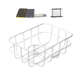 Maxbell Front Bike Basket Carrier Panniers Aluminum Alloy Detachable Bike Cargo Rack White Iron Sheet