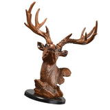 Maxbell Deer Head Figurine Ornament Gift Desktop Decor Decor for Bookshelf Bedroom Office