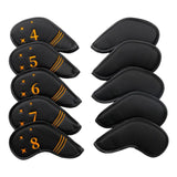 Maxbell 10Pcs Golf Iron Covers Set for Women Men Player Water Resistant Fashion Gift Black